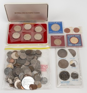 Remainder lot of world coins (820+ grams), including noted two 1808 East India Company cash coins. (qty.)