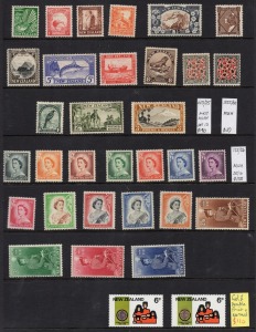 NEW ZEALAND: 1930s to 2000s small range on pages, including 1930s Pictorials to 3/- M, 1953 QEII Definitives to 10/- MUH, 1967 Pictorials to $2 MUH, plus varieties and other items including Ross Dependency.