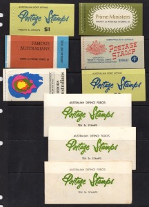 Booklets: A QEII-period collection including 4/- (4d red), 1966 60c set of 6 types, 5c on 4c set of 6 types, 5c blues, three Vietnam booklets, and several other items. (29 items)