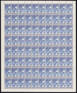 1956 (SG.291) 7&frac12;d Olympic Torch, ten complete sheets of 80, all sheets with perf. pips present; mainly fine, (800) MUH.