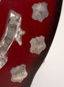 SWANS BEST & FAIREST AWARD: Original ornate wooden shield with metal plaque and annual additions, inscribed "South Melbourne Football Club - Perpetual Trophy - Best And Fairest Award - Donated By Yellow Cabs Of Australia", engraved Russell Cook 1972, Pete - 7