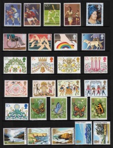 A brown Hagner binder containing a diverse range of British Commonwealth and G.B. stamps and booklets, mainly QEII period, but noted 1d Black (four margins with red MC), and a September 1965 Battle of Britain FDC signed by Douglas Bader. (100s)