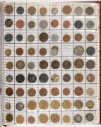An Australia and all world accumulation in a large album. Noted a nice 1797 Cartwheel Twopence, several trade tokens, a miniature gold "sovereign", etc.