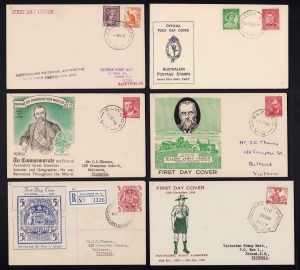 1937 - 1965 collection of FDCs in 2 albums including some scarce types, plus a range of AAT and mainly foreign FDCs in a 3rd album.