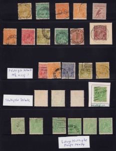 KGV Heads - Collections & Accumulations: An album containing a very diverse range of Mint & Used KGV material, including blocks and strips; some varieties noted, others we have seen are not identified. Also includes a small range of Kangaroos, a NSW Consu