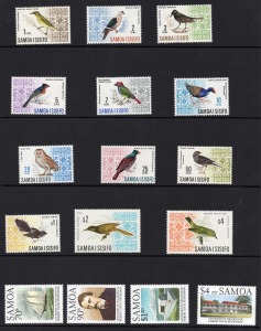 SAMOA: 1921 to 2011 collection in two blue Hagner albums, including miniature sheets, souvenir sheets, singles, and sets, all MUH except the 1921 Native Huts to 1/-, which are mint.