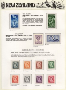NEW ZEALAND: A mainly QE2 era collection in two albums and loose. Noted 1929 and 1930 Nurses MUH, 1940 Centennial Officials MUH, 1953 2/6 - 10/- Queen MUH, Health M/Sheets, decimals quite comprehensive to 1983 MUH, plus other items mainly Used, a few FDCs