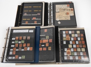 VICTORIA - Postmarks: A five volume collection/accumulation, with one volume devoted entirely to MELBOURNE cds's and the other four to the numeral cancellations, with quite a few Rated examples seen, especially amongst the high numbers. (1000s). A great s
