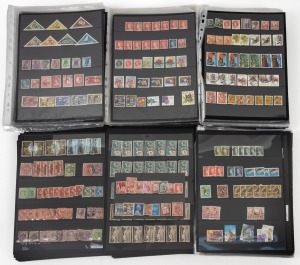 A red box packed with WORLD stamps on pages.