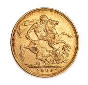 1902, 1904 and 1906 Sovereigns, Edward VII, St. George reverse, Melbourne Mint, (3). - 3