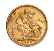 1902, 1904 and 1906 Sovereigns, Edward VII, St. George reverse, Melbourne Mint, (3). - 4