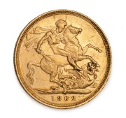 1902, 1908, 1909 and 1910 Sovereigns, Edward VII, St. George reverse, Melbourne Mint, (4). - 2