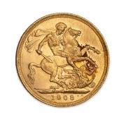 1902, 1908, 1909 and 1910 Sovereigns, Edward VII, St. George reverse, Melbourne Mint, (4). - 3