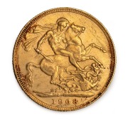 1903, 1907 and 1908 Sovereigns, Edward VII, St. George reverse, Perth Mint, (3). - 4
