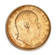 1910 Sovereign, Edward VII, St. George reverse, Melbourne Mint, EF. - 2