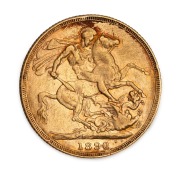 GREAT BRITAIN: 1890 (2) and 1894 Sovereigns, Queen Victoria Jubilee Head, St. George reverse, (3). - 3