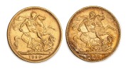 1899 and 1900 Sovereigns, Queen Victoria Jubilee Head, St. George reverse, Melbourne Mint, (2).