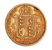 GREAT BRITAIN: 1884 and 1892 Half Sovereigns, Queen Victoria, Shield Reverses, (2). - 4
