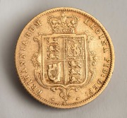 GREAT BRITAIN: 1873 Half Sovereign, Queen Victoria, Shield Reverse, with Plate Number 30 below the shield, F. - 2