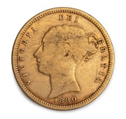 1880 and 1883 Half Sovereigns, Queen Victoria Young Head, Shield Reverse, Sydney Mint. (2). - 2