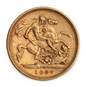 1896 and 1899 Half Sovereigns, Queen Victoria Veiled Head, St.George Reverses, Melbourne Mint, (2). - 2