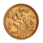 1893 and 1900 Half Sovereigns, Queen Victoria Veiled Head, St.George Reverses, Sydney Mint, (2). - 2