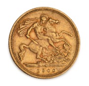 1893 and 1900 Half Sovereigns, Queen Victoria Veiled Head, St.George Reverses, Sydney Mint, (2). - 3