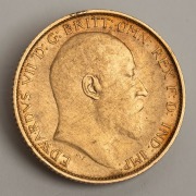 1907 Half Sovereign, Edward VII, St. George Reverse, Melbourne Mint. - 2