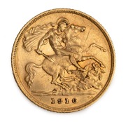 1908 and 1910 Half Sovereigns, Edward VII, St. George Reverse, Sydney Mint, (2). - 3