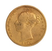GREAT BRITAIN: Queen Victoria era Half Sovereigns with Shield Reverses: 1841, 1863, 1866,1876 and 1892. Mixed condition. (5) - 8