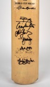 1992 WORLD CUP: Full-size Country cricket bat, signed to the face by twelve members of the Australian team, including Allan Border, Steve Waugh, Craig McDermott, Dean Jones, Mark Taylor, and others. Good condition. - 2