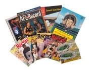 Group of nine Football Record issues spanning the years 1968-2003, including noted 1970 Second Semi-Final signed to cover by Peter Bedford and 2003 Grand Final signed by Mark Ricciuto, plus two 1999 Waverley Park final game commemorative tickets (signed b