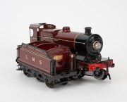 HORNBY (O Gauge) vintage tinplate electric locomotive and tender in burgundy livery. - 3