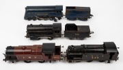HORNBY (O Gauge) four tinplate locomotives (comprising of two electric and two clockwork), including Matthew Flinders example.