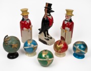Assorted money boxes, world globe, advertising decanters etc., 20th century, (8 items), A/F, ​​​​​​​the largest 22cm high.