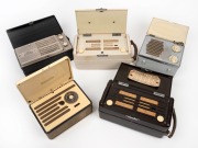 Five assorted vintage portable radios including ASTOR and A.W.A., ​​​​​​​the largest 24cm high.