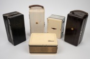 Five assorted vintage portable radios including ASTOR and A.W.A., ​​​​​​​the largest 24cm high. - 2