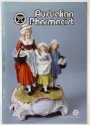 YARDLEY'S OLD ENGLISH LAVENDER porcelain point of sale advertising figure group, manufactured by Dresden, circa 1930s; together with a 1987 publication of Australian Pharmacist which features the piece on the front cover and includes an expose of same. (2 - 6