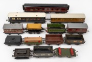 HORNBY (O Gauge) passenger cars and freight wagons, including some handmade elements, (qty).