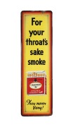 "CRAVEN A VIRGINIA CIGARETTES, FOR YOUR THROAT'S SAKE, SMOKE CRAVEN A" vintage embossed tin lithograph advertising sign, 95 x 29cm.