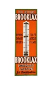 "BROOKLAX CHOCOLATE LAXATIVE" vintage enamel advertising sign with thermometer, 57 x 19cm overall.