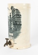 "JUDSON'S - PERFECT PURIFIER" antique English water filter with rare pictorial transfer decoration, 19th century, with broken remains of lid, 34cm high. - 2