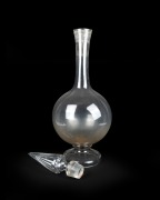 Antique English glass apothecary carboy with facetted glass stopper, 19th century, A/F, an impressive and imposing 108cm high. - 2