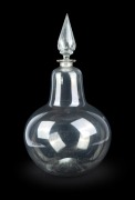 Antique English glass apothecary carboy with facetted stopper, 19th century, ​​​​​​​77cm high.
