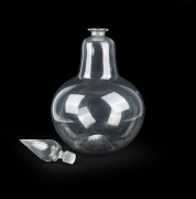 Antique English glass apothecary carboy with facetted stopper, 19th century, ​​​​​​​77cm high. - 2