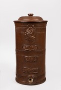 LA NEPTUNE antique French pottery water filter, 19th/20th century, 41cm high.