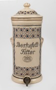 BERKEFELD antique German pottery water filter with original tap and insert, 19th/20th century, 50cm high.