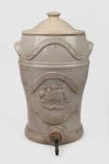 BENDIGO POTTERY "THE AUSTRALIAN FILTER, MELBOURNE" antique water filter with Australian coat of arms, 19th century, 45cm high.
