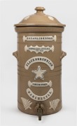 SLACK & BROWNLOW CANNING WORKS, MANCHESTER antique English pottery water filter with sprig moulded fern decoration, 19th century, 59cm high.