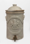IMPERIAL FILTER antique English pottery water filter with original liner and lid, 19th century, ​​​​​​​44cm high.